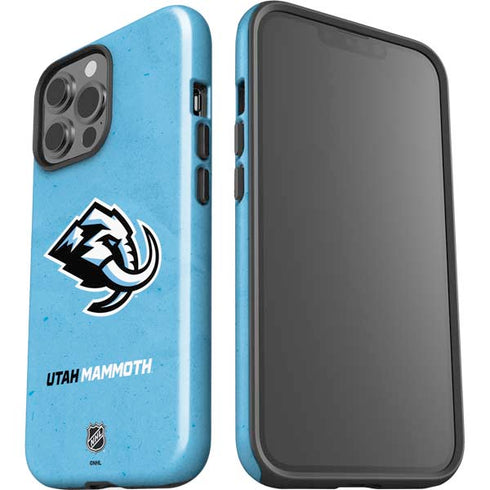 NHL Utah Mammoth Distressed Blue iPhone 15 Pro Max Impact Case